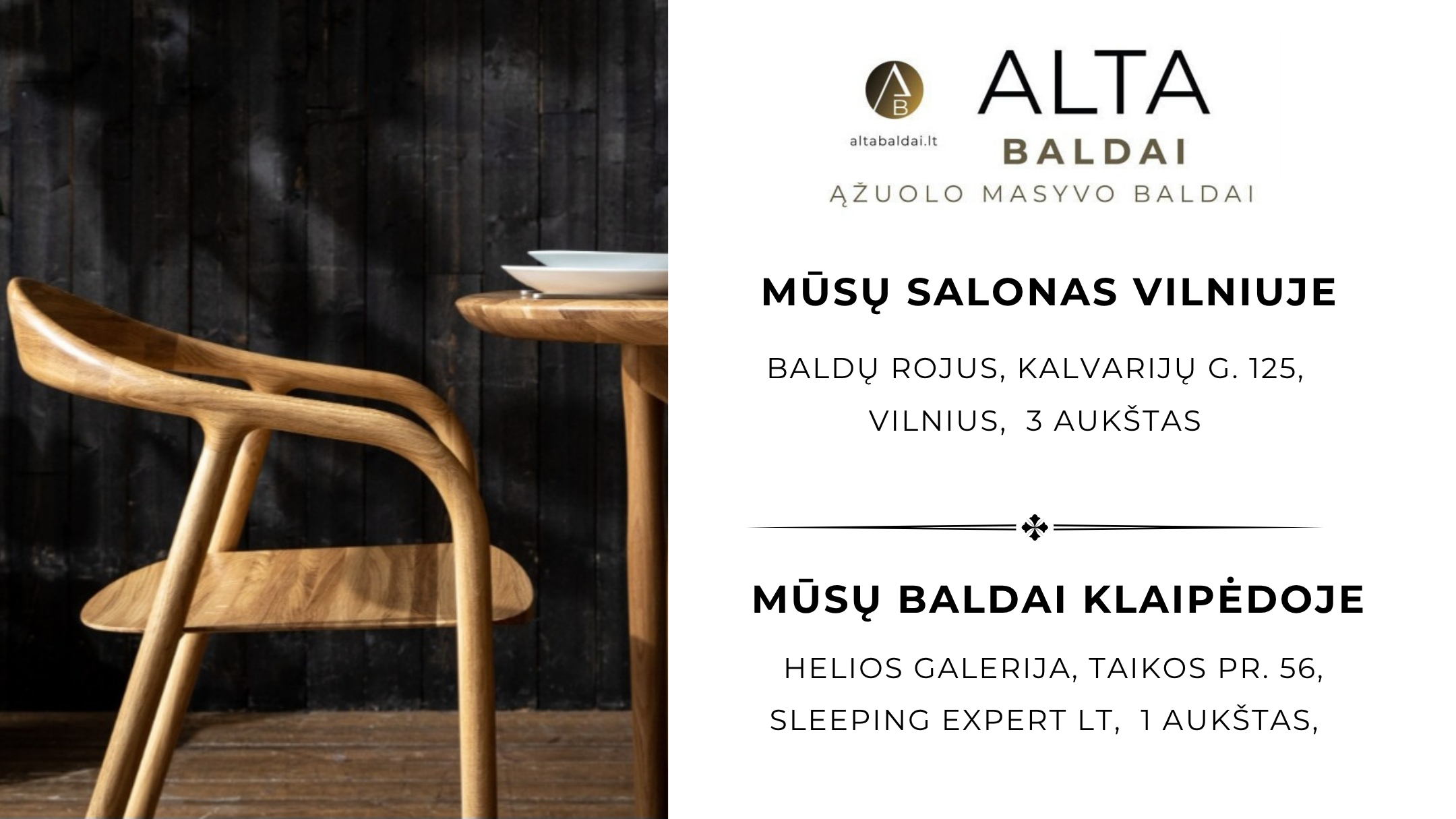 Ąžuolo masyvo baldai pirkti Lietuva